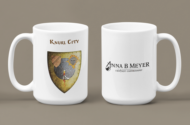 Knurl City Heraldry of Greyhawk Anna Meyer Cartography Coffee Mug 11oz/15oz