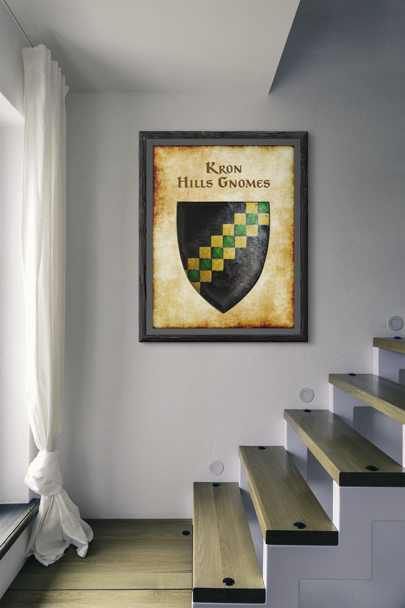 Kron Hills Gnomes Heraldry of Greyhawk Anna Meyer Cartography Canvas Art Print