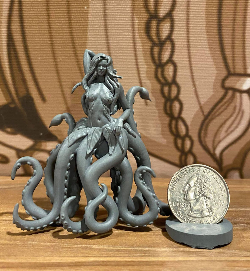 Kurvy Kraken 3d Printed Miniature Legends of Calindria Primed