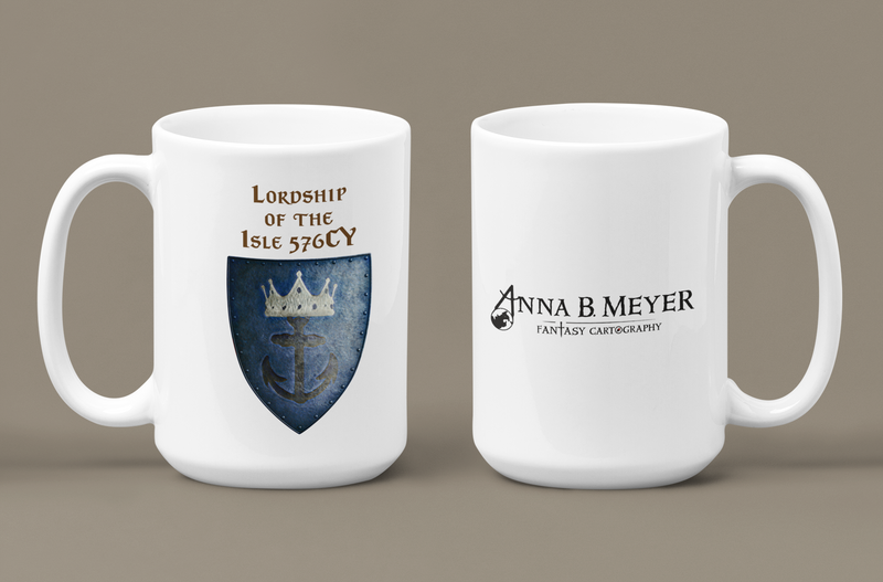 Lordship of the Isle 576CY Heraldry of Greyhawk Anna Meyer Cartography Coffee Mug 11oz/15oz