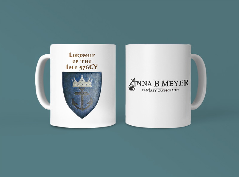 Lordship of the Isle 576CY Heraldry of Greyhawk Anna Meyer Cartography Coffee Mug 11oz/15oz
