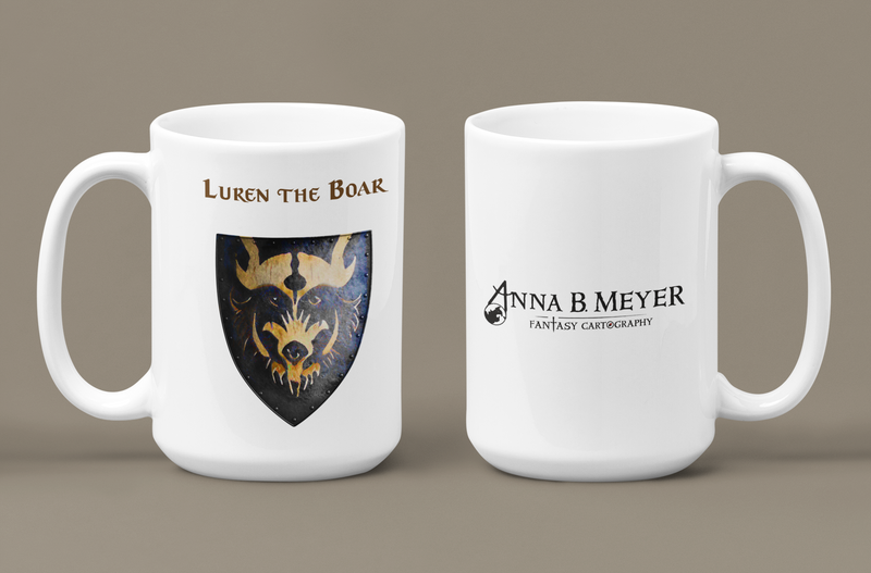 Luren the Boar Heraldry of Greyhawk Anna Meyer Cartography Coffee Mug 11oz/15oz