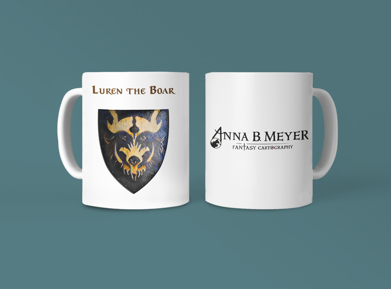 Luren the Boar Heraldry of Greyhawk Anna Meyer Cartography Coffee Mug 11oz/15oz
