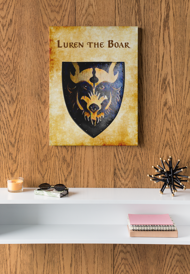 Luren the Boar Heraldry of Greyhawk Anna Meyer Cartography Canvas Art Print