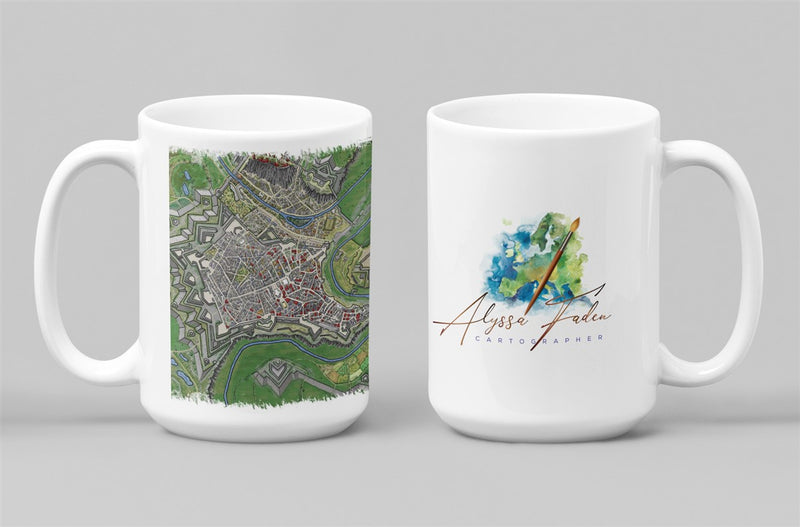 Luxemburg Star Fortress Map Coffee Mug 11oz/15oz