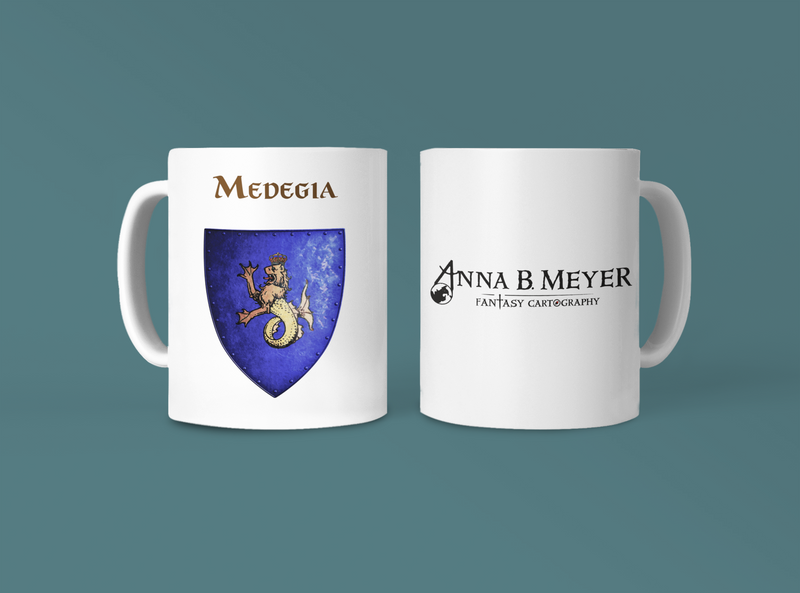 Medegia Heraldry of Greyhawk Anna Meyer Cartography Coffee Mug 11oz/15oz