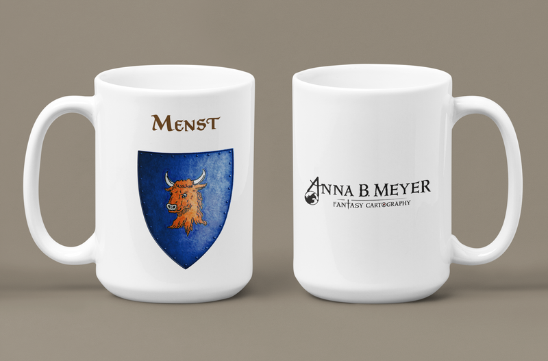 Menst Heraldry of Greyhawk Anna Meyer Cartography Coffee Mug 11oz/15oz
