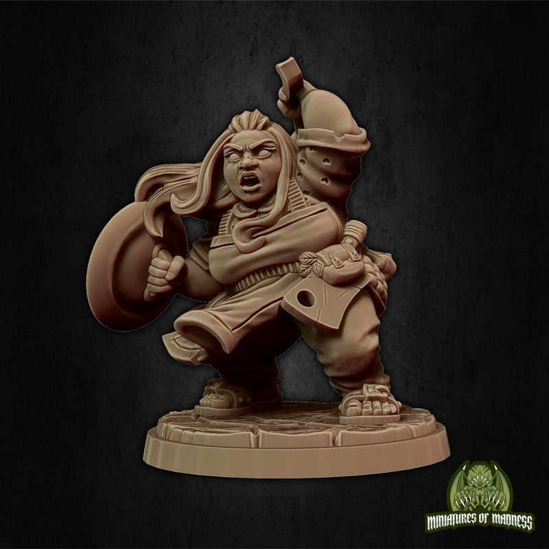 Mimma The Melee Housewife 3D Printed Miniature Legends of Calindria Primed