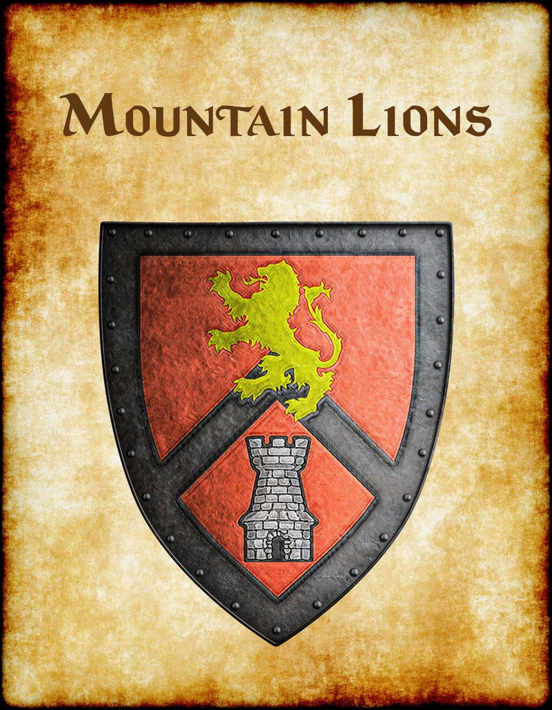 Mountain Lions Heraldry of Greyhawk Anna Meyer Cartography Canvas Art Print