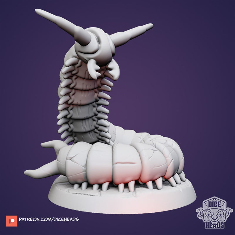 Muka The Giant Centipede 3D Printed Miniature Legends of Calindria Primed