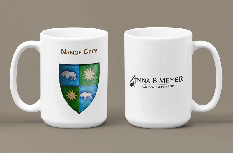 Naerie City Heraldry of Greyhawk Anna Meyer Cartography Coffee Mug 11oz/15oz