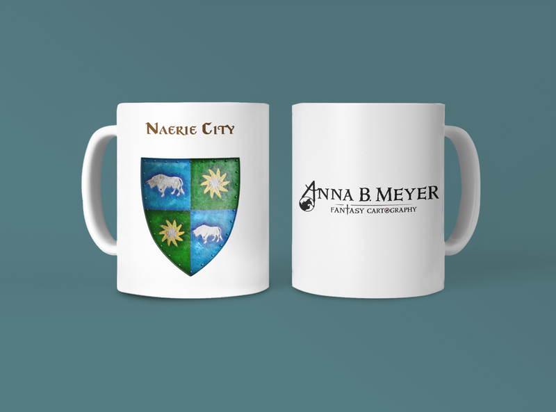 Naerie City Heraldry of Greyhawk Anna Meyer Cartography Coffee Mug 11oz/15oz