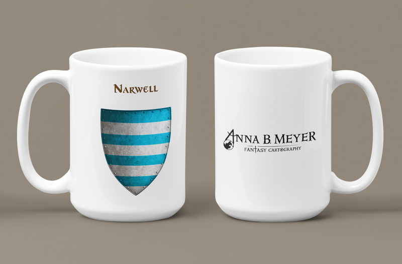 Narwell Heraldry of Greyhawk Anna Meyer Cartography Coffee Mug 11oz/15oz