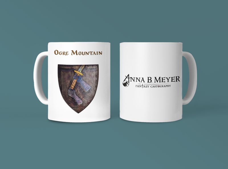 Ogre Mountain Heraldry of Greyhawk Anna Meyer Cartography Coffee Mug 11oz/15oz