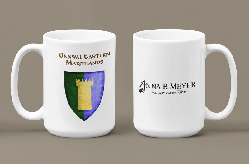 Onnwal Eastern Marchlands Heraldry of Greyhawk Anna Meyer Cartography Coffee Mug 11oz/15oz