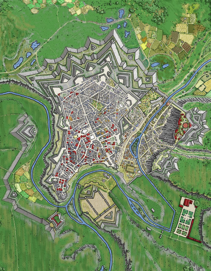 Luxemburg Star Fortress Fantasy Map