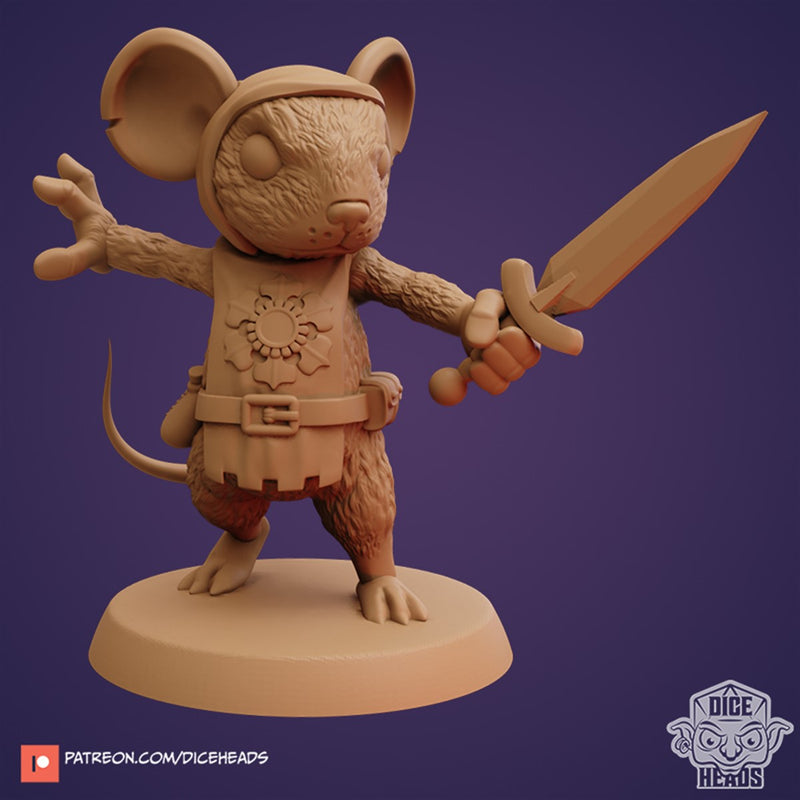Parmigianino The Mouse Fighter 3D Printed Miniature Legends of Calindria Primed
