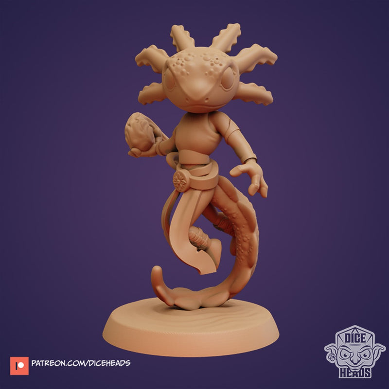 Persephone The Axalotl Sorcerer 3D Printed Miniature Legends of Calindria Primed