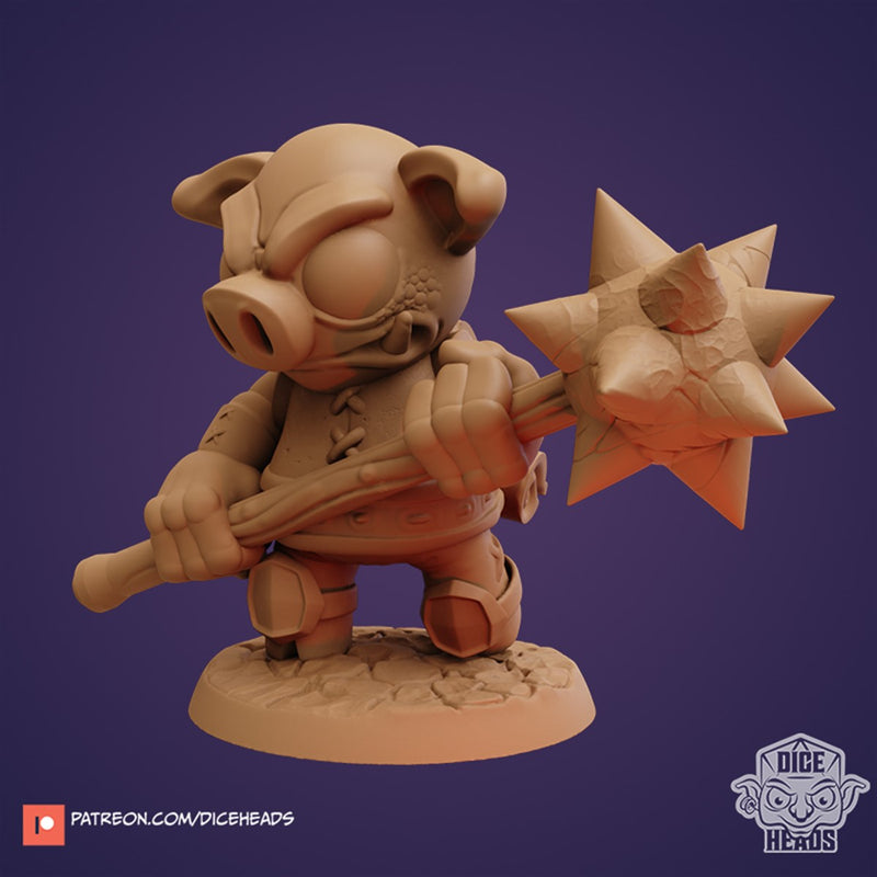 Prosciutto The Hogfolk Fighter 3D Printed Miniature Legends of Calindria Primed