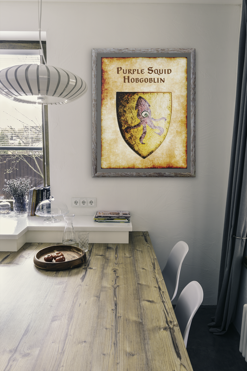 Purple Squid Hobgoblin Heraldry of Greyhawk Anna Meyer Cartography Canvas Art Print