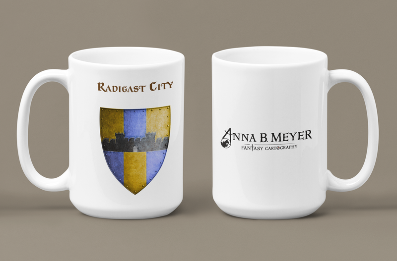 Radigast City Heraldry of Greyhawk Anna Meyer Cartography Coffee Mug 11oz/15oz