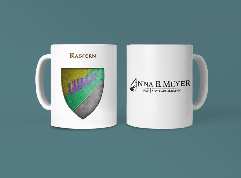 Rasfern Heraldry of Greyhawk Anna Meyer Cartography Coffee Mug 11oz/15oz