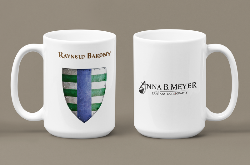 Rayneld Barony Heraldry of Greyhawk Anna Meyer Cartography Coffee Mug 11oz/15oz