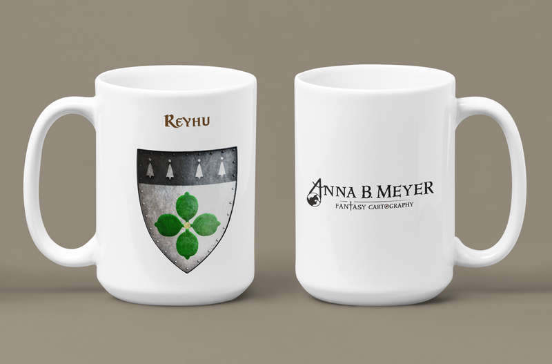 Reyhu Heraldry of Greyhawk Anna Meyer Cartography Coffee Mug 11oz/15oz