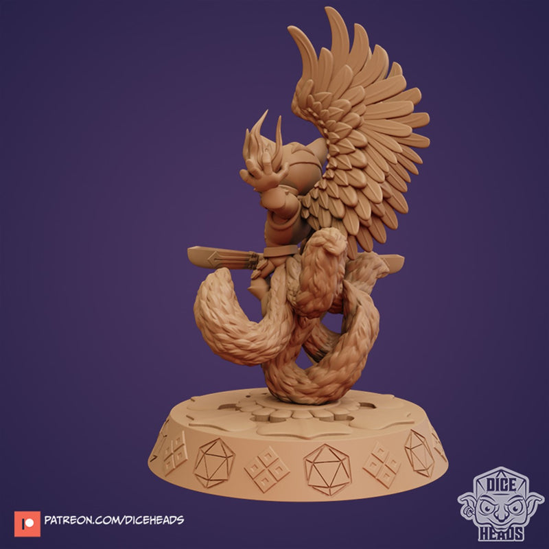 Reyn The Kitsune Trickster God 3D Printed Miniature Legends of Calindria Primed
