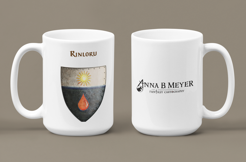 Rinloru Heraldry of Greyhawk Anna Meyer Cartography Coffee Mug 11oz/15oz