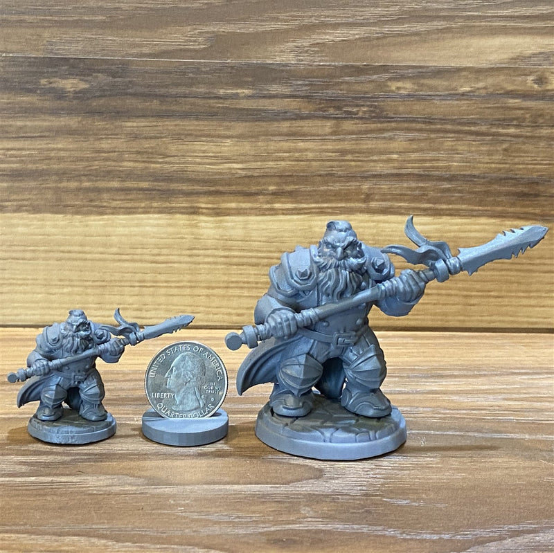 Rodur Khormek Bearded 3D Printed Miniature Legends of Calindria Primed