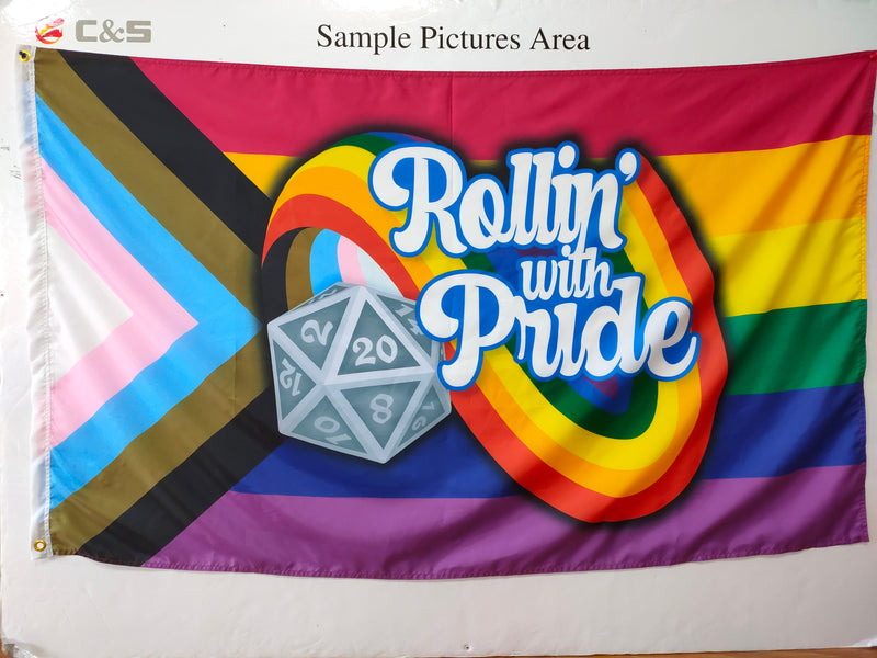 Rollin' With Pride Flag Outdoor Hanging Flag IN STOCK