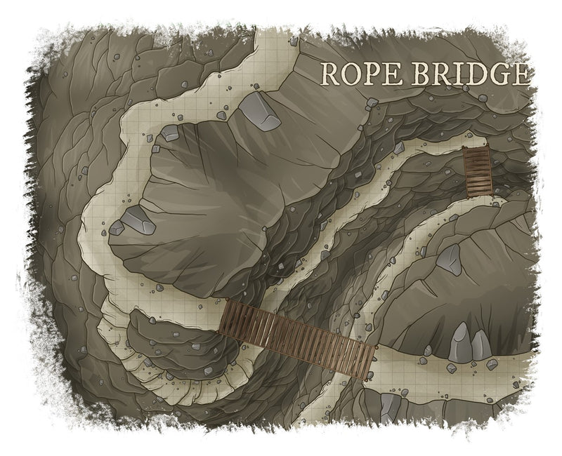Rope Bridge Map Cotton T-Shirt