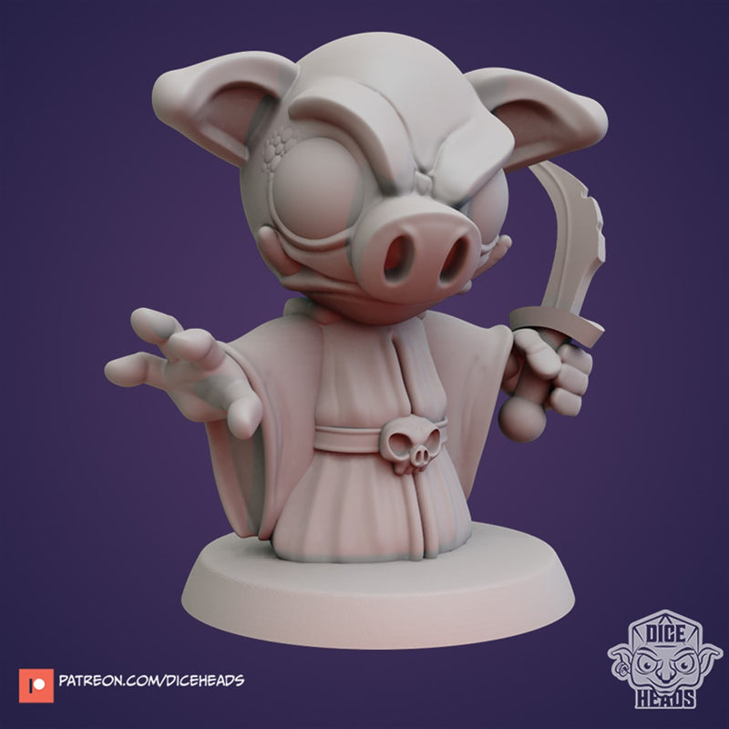 Salami The Cultist of Porkus 3D Printed Miniature Legends of Calindria Primed