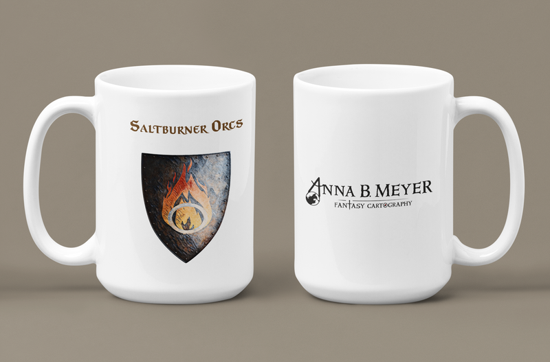 Saltburner Orcs Heraldry of Greyhawk Anna Meyer Cartography Coffee Mug 11oz/15oz