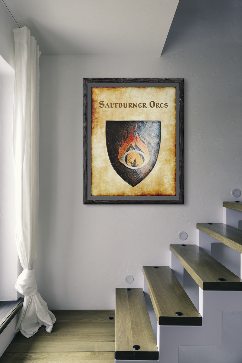 Saltburner Orcs Heraldry of Greyhawk Anna Meyer Cartography Canvas Art Print