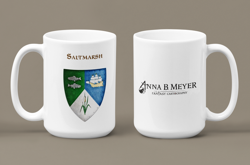 Saltmarsh Heraldry of Greyhawk Anna Meyer Cartography Coffee Mug 11oz/15oz