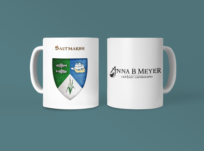 Saltmarsh Heraldry of Greyhawk Anna Meyer Cartography Coffee Mug 11oz/15oz