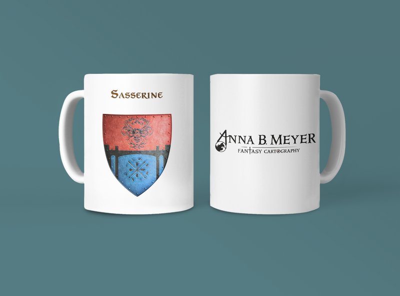 Sasserine Heraldry of Greyhawk Anna Meyer Cartography Coffee Mug 11oz/15oz