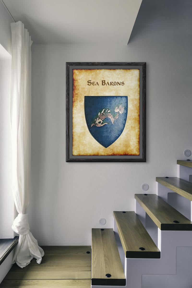 Sea Barons Heraldry of Greyhawk Anna Meyer Cartography Canvas Art Print