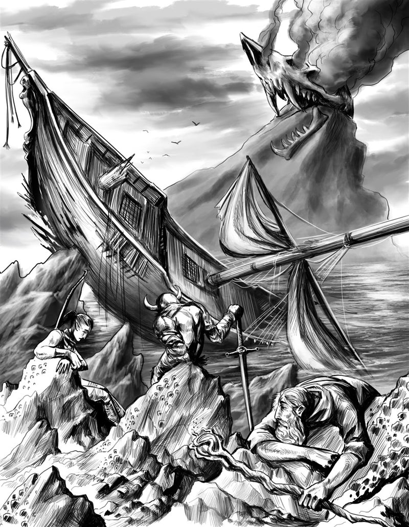 Shipwrecked on Skullcano Island Gallery Canvas Art Print