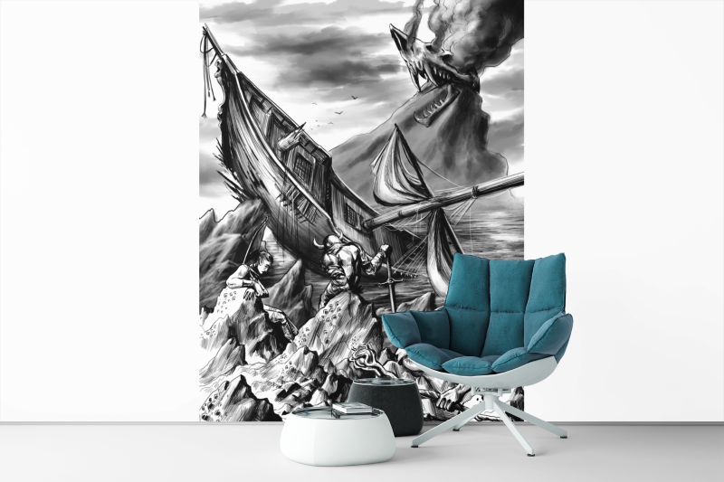 Shipwrecked on Skullcano Island Gallery Canvas Art Print