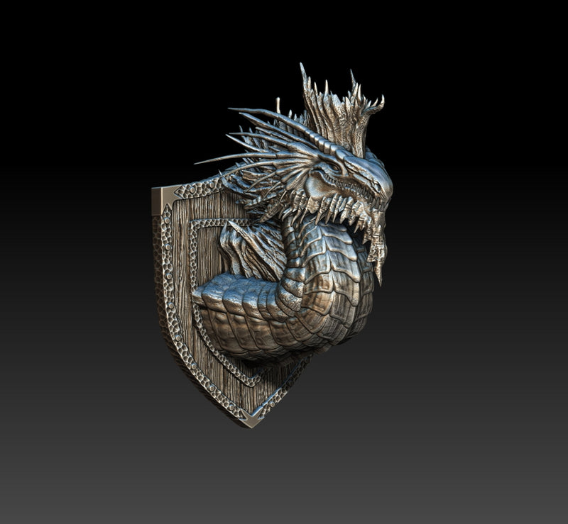 #15 Galzara The Gentle Silver Dragon Bust 3D Printed Miniature Primed