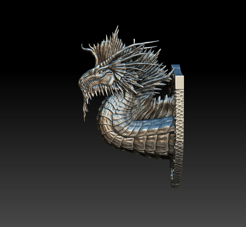 #15 Galzara The Gentle Silver Dragon Bust 3D Printed Miniature Primed