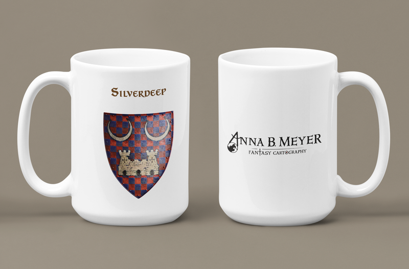 Silverdeep Heraldry of Greyhawk Anna Meyer Cartography Coffee Mug 11oz/15oz