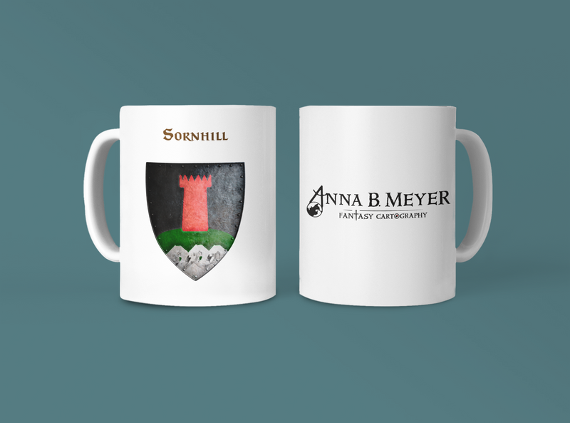Sornhill Heraldry of Greyhawk Anna Meyer Cartography Coffee Mug 11oz/15oz