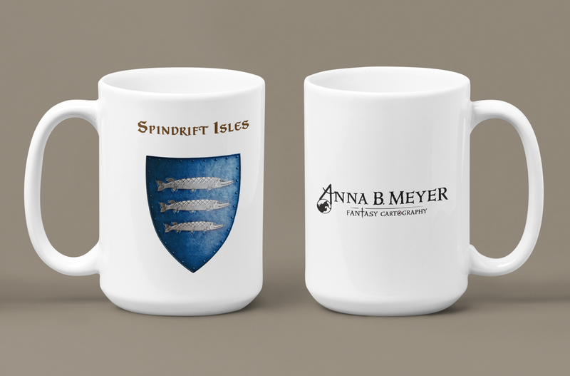 Spindrift Isles Heraldry of Greyhawk Anna Meyer Cartography Coffee Mug 11oz/15oz