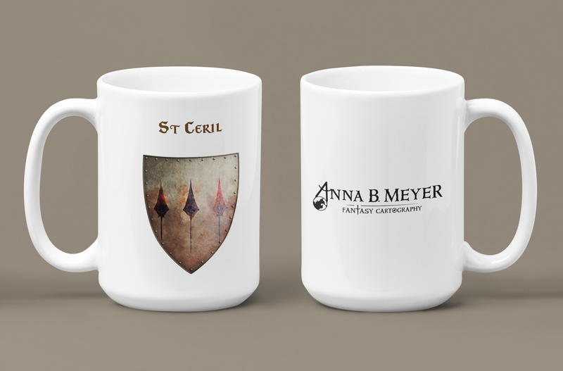 St Ceril Heraldry of Greyhawk Anna Meyer Cartography Coffee Mug 11oz/15oz