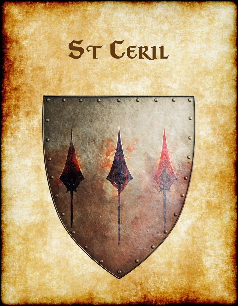 St Ceril Heraldry of Greyhawk Anna Meyer Cartography Canvas Art Print