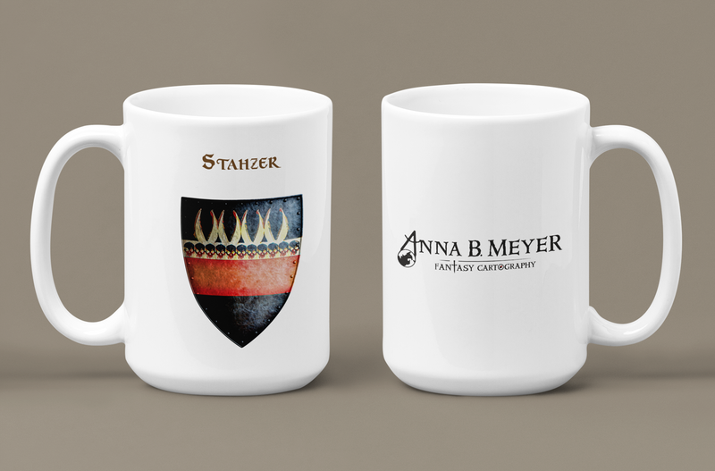 Stahzer Heraldry of Greyhawk Anna Meyer Cartography Coffee Mug 11oz/15oz